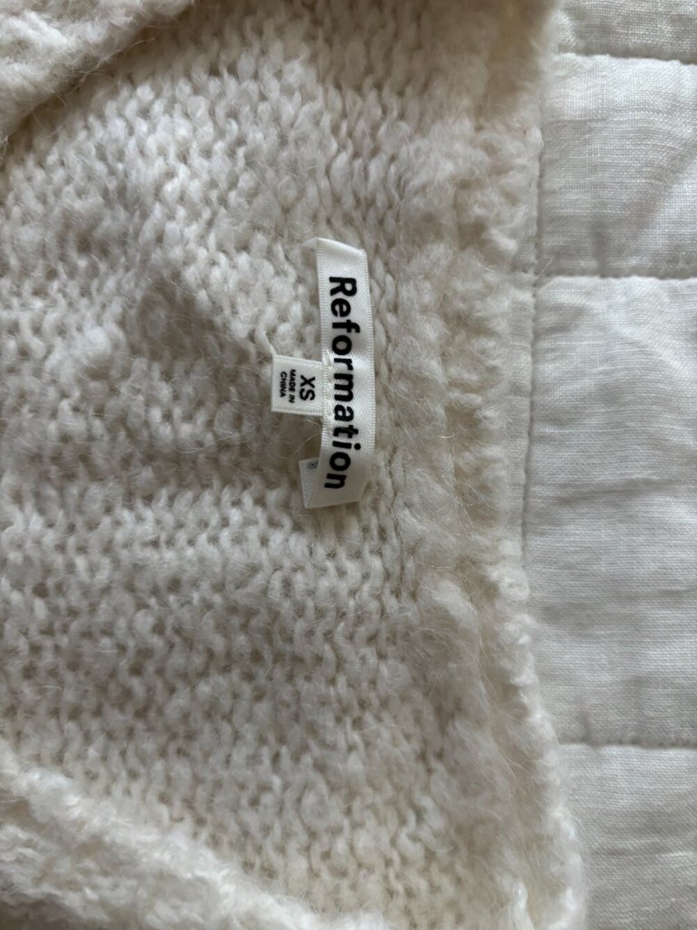 Reformation Clara Cardigan in White - Picture 3 of 4